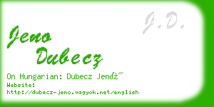 jeno dubecz business card